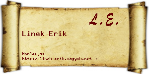 Linek Erik névjegykártya